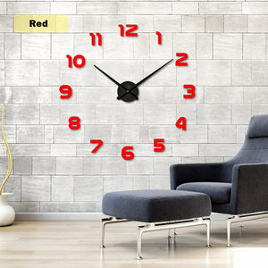 2018 new 3D wall clock digital wall clock fashion living room
