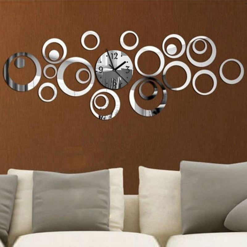 2019 New Wall Clock Large Decorative 3d Acrylic Mirror Living Room Clock