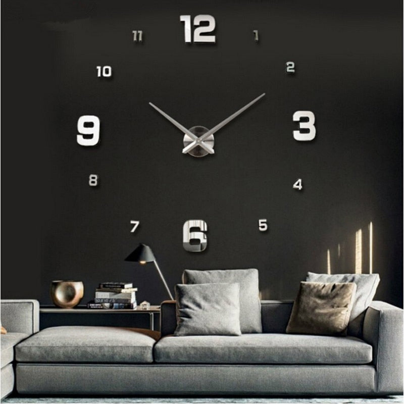 2019 new circular set living room 3d acrylic mirror wall clocks