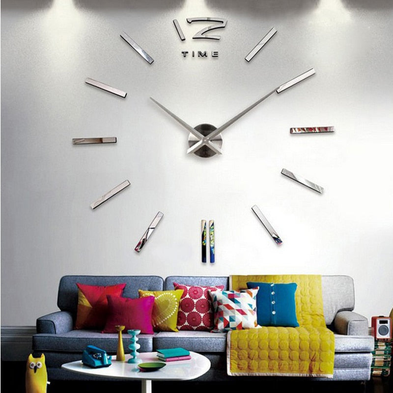 3d acrylic mirror stickers Living Room Needle clock
