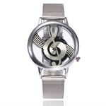 2017 New Fashion Hollow Music Notation Stainless Steel Quartz  Watches